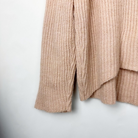 Point Sur Ribbed Turtleneck Rib Knit Fuzzy Sweater Pale Peach - Picture 3 of 7